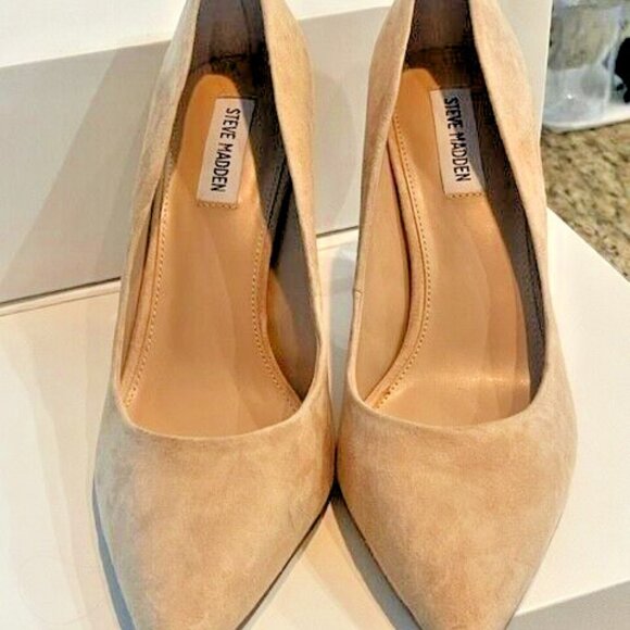 Steve Madden Shoes - Steve Madden Luiza Tan Beige Suede Leather Classic Pumps Heels Shoes